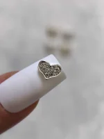 استیکر برجسته ناخن راسا طرح قلب نقره ای طلایی