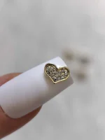 استیکر برجسته ناخن راسا طرح قلب نقره ای طلایی