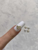 استیکر برجسته ناخن راسا طرح قلب نقره ای طلایی