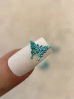 استیکر برجسته ناخن راسا طرح پروانه فیروزه ای