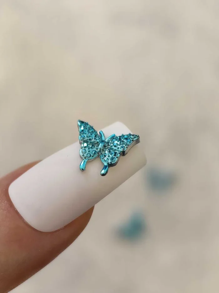 استیکر برجسته ناخن راسا طرح پروانه فیروزه ای