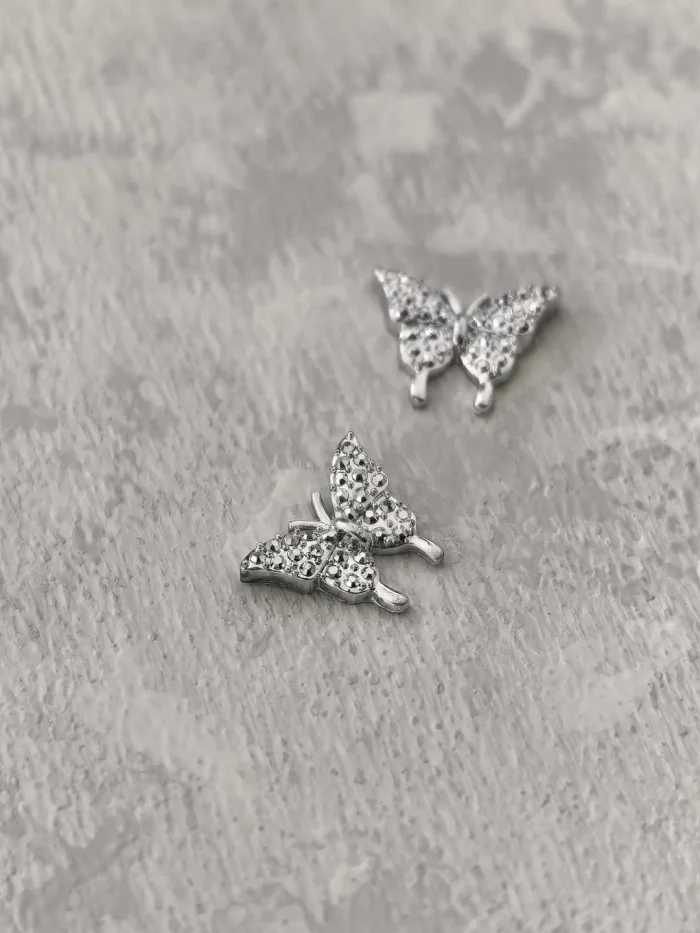 استیکر برجسته ناخن راسا طرح پروانه نقره ای