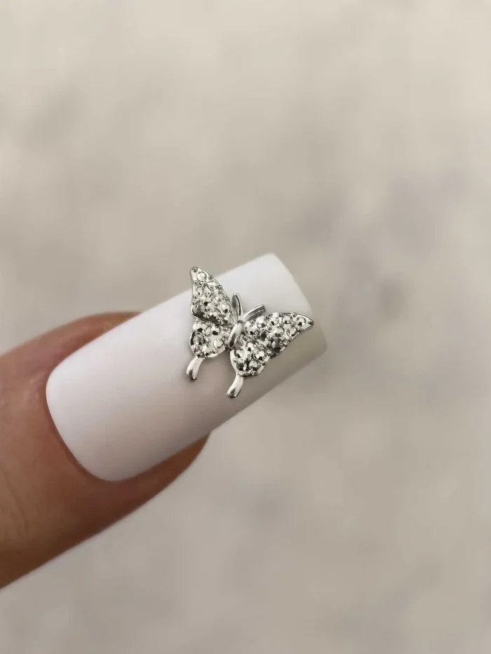 استیکر برجسته ناخن راسا طرح پروانه نقره ای