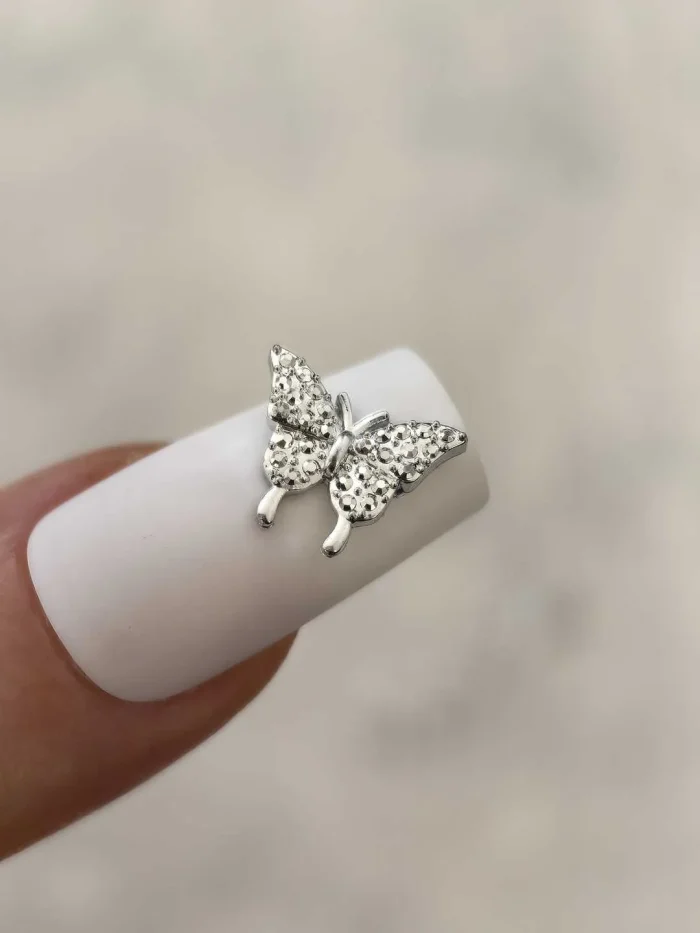 استیکر برجسته ناخن راسا طرح پروانه نقره ای