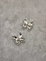 استیکر برجسته ناخن راسا طرح پروانه سرخابی نقره ای