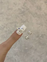 استیکر برجسته ناخن راسا طرح پروانه سرخابی نقره ای