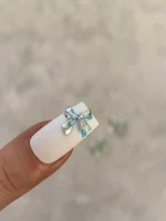 استیکر برجسته ناخن راسا طرح پاپیون فیروزه ای