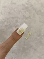 استیکر برجسته ناخن راسا طرح پاپیون سفید