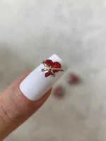 استیکر برجسته ناخن راسا طرح قلب در بند قرمز