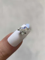 استیکر برجسته ناخن راسا طرح قلب در بند نقره ای