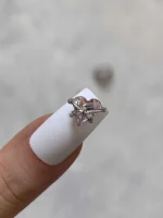 استیکر برجسته ناخن راسا طرح قلب در بند نقره ای