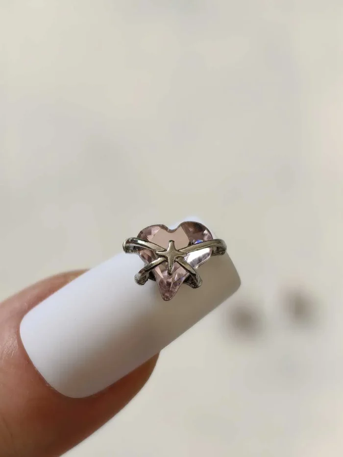 استیکر برجسته ناخن راسا طرح قلب در بند صورتی