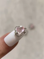 استیکر برجسته ناخن راسا طرح قلب صورتی