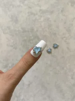 استیکر برجسته ناخن راسا طرح قلب فیروزه ای