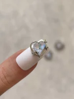 استیکر برجسته ناخن راسا طرح قلب خاکستری