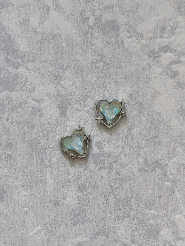 استیکر برجسته ناخن راسا طرح قلب نقره ای