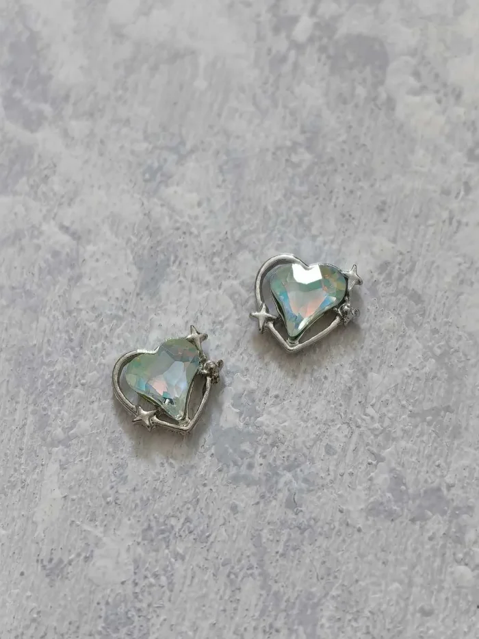 استیکر برجسته ناخن راسا طرح قلب نقره ای