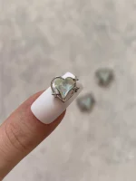 استیکر برجسته ناخن راسا طرح قلب نقره ای