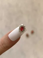 استیکر برجسته ناخن راسا طرح نگین قرمز