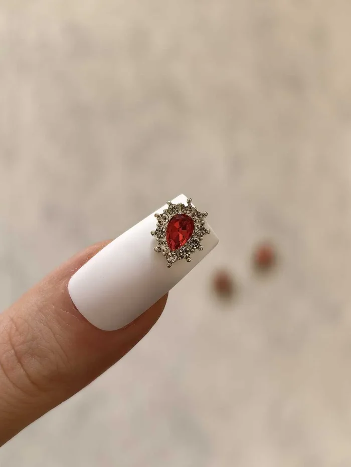 استیکر برجسته ناخن راسا طرح نگین قرمز