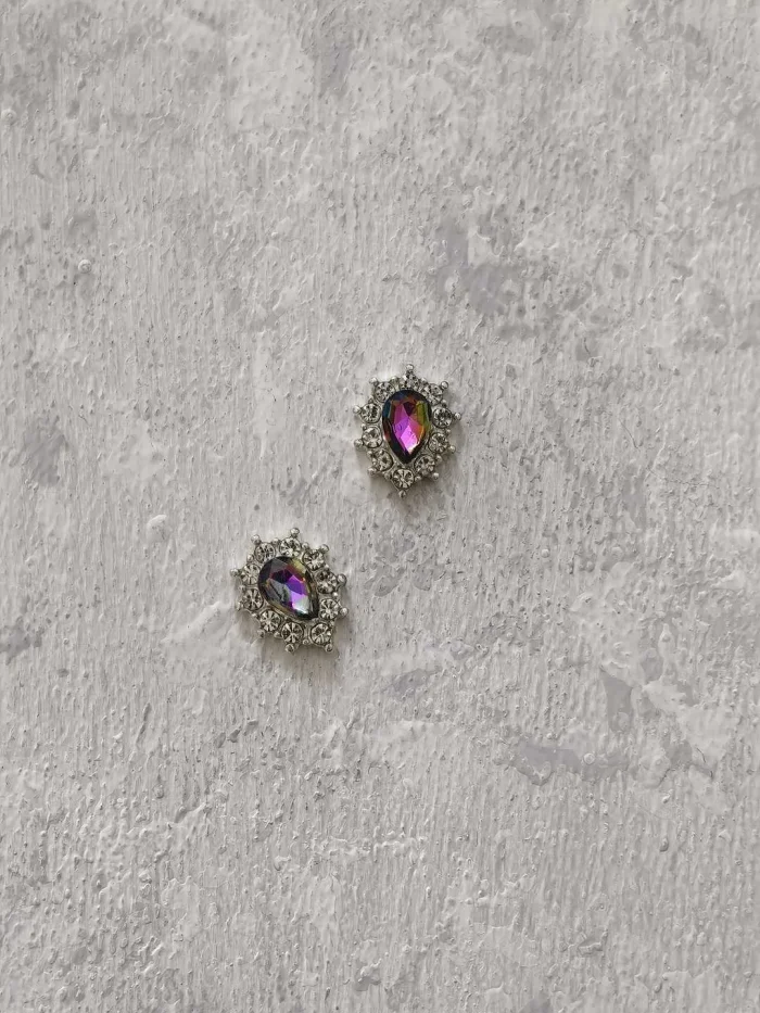 استیکر برجسته ناخن راسا طرح نگین بنفش