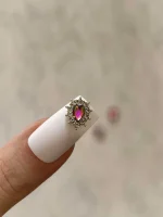 استیکر برجسته ناخن راسا طرح نگین بنفش