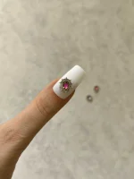 استیکر برجسته ناخن راسا طرح نگین بنفش