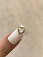 استیکر برجسته ناخن راسا طرح قلب نگین دار شیشه ای