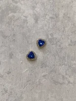 استیکر برجسته ناخن راسا طرح قلب نگین دار آبی