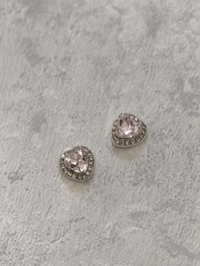 استیکر برجسته ناخن راسا طرح قلب نگین دار سفید