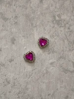 استیکر برجسته ناخن راسا طرح قلب نگین دار بنفش