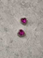 استیکر برجسته ناخن راسا طرح قلب نگین دار بنفش