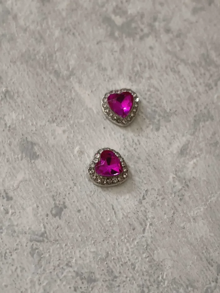 استیکر برجسته ناخن راسا طرح قلب نگین دار بنفش