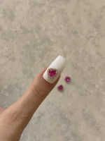 استیکر برجسته ناخن راسا طرح قلب نگین دار بنفش