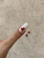 استیکر برجسته ناخن راسا طرح قلب رنگی قرمز
