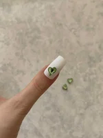 استیکر برجسته ناخن راسا طرح قلب رنگی سبز