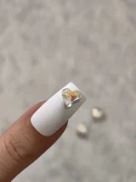 استیکر برجسته ناخن راسا طرح قلب رنگی سفید