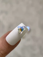 استیکر برجسته ناخن راسا طرح قلب رنگی شیشه ای