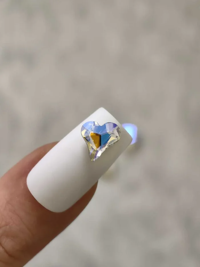 استیکر برجسته ناخن راسا طرح قلب رنگی شیشه ای