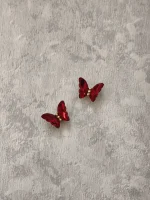 استیکر برجسته ناخن راسا طرح پروانه رنگ قرمز طلایی
