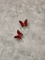 استیکر برجسته ناخن راسا طرح پروانه رنگ قرمز طلایی