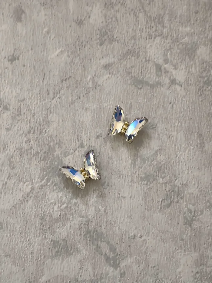 استیکر برجسته ناخن راسا طرح پروانه رنگ سفید