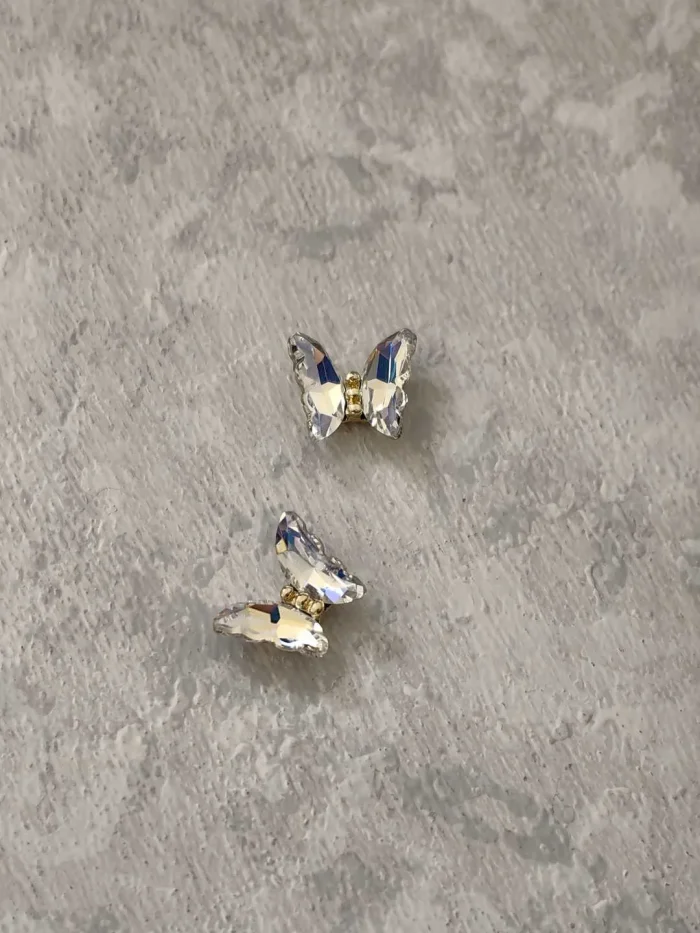 استیکر برجسته ناخن راسا طرح پروانه رنگ سفید