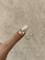 استیکر برجسته ناخن راسا طرح پروانه رنگ سفید