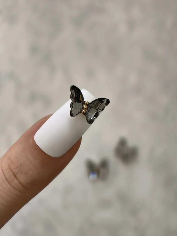 استیکر برجسته ناخن راسا طرح پروانه رنگ مشکی