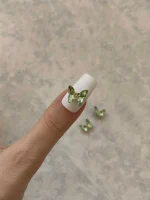استیکر برجسته ناخن راسا طرح پروانه رنگ سبز