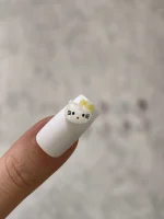 استیکر برجسته ناخن راسا طرح صورت کیتی رنگ سفید زرد