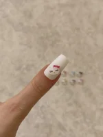 استیکر برجسته ناخن راسا طرح صورت کیتی رنگ سفید قرمز