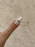 استیکر برجسته ناخن راسا طرح صورت کیتی رنگ مشکی سفید