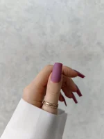 ناخن مصنوعی رنگی ساده راسا رنگ بنفش فرم مربع